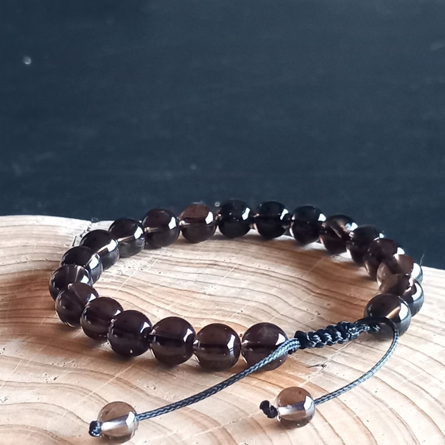 Bracelet ajustable en Quartz fumé