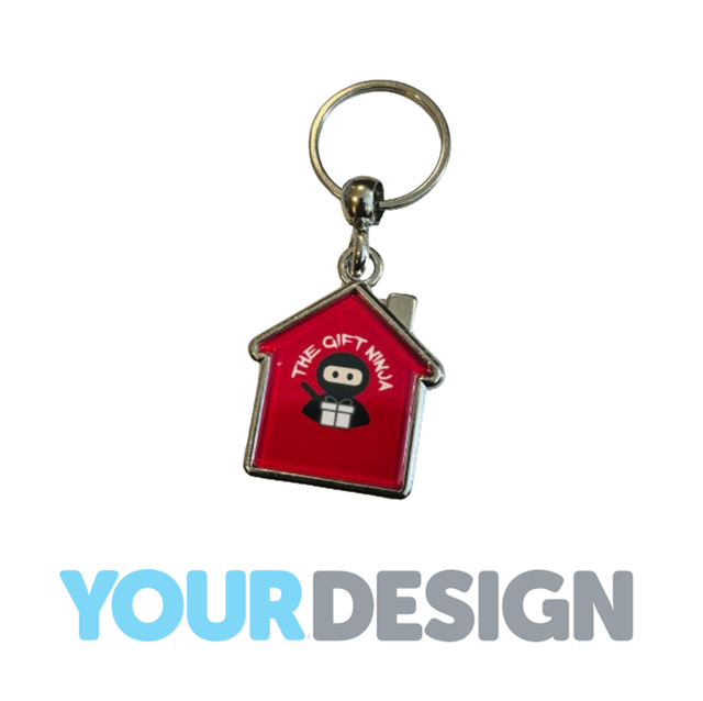 Promotional Keyrings - Metal house shape