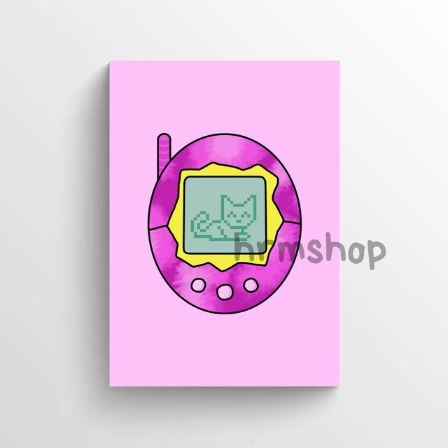 Virtual Pet Cat Art Print 6x4" Unframed
