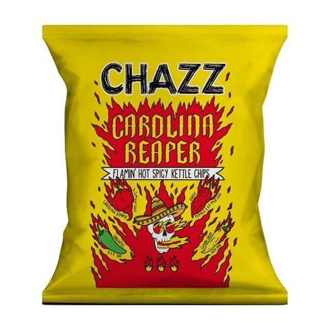 Patatine piccanti al gusto Carolina Reaper, in una comoda confezione da 50g.