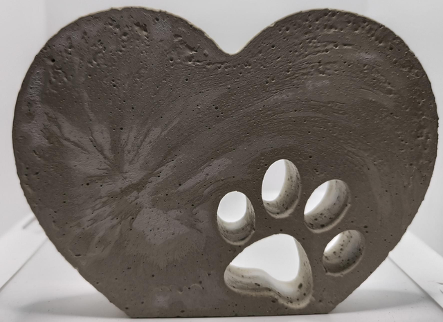 Herz mit Hundepfote groß 