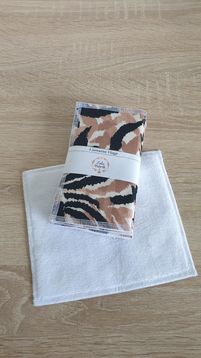 Lot de 4 serviettes visage sauvage