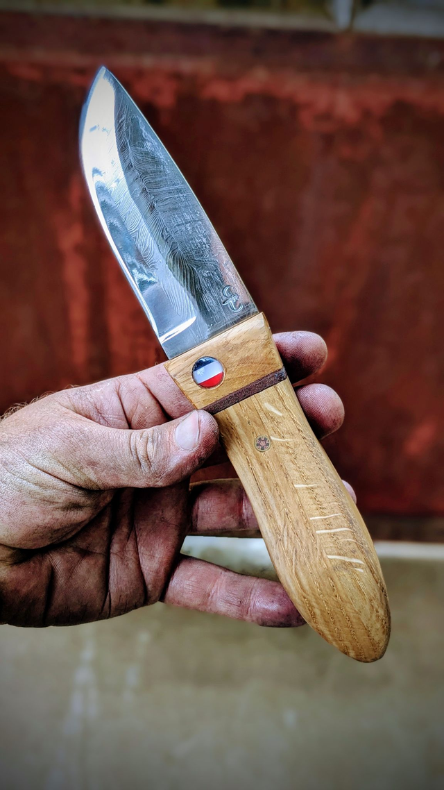 Couteau fixe - Lame de Damas