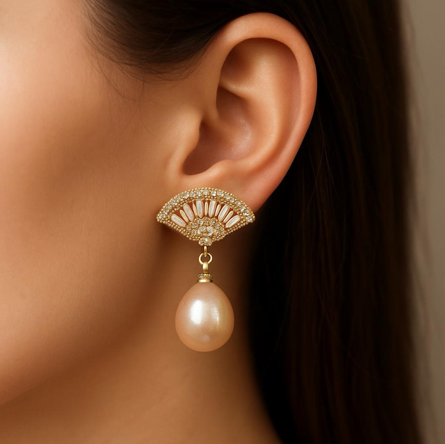 HANDMADE ROYAL FAN EARRINGS