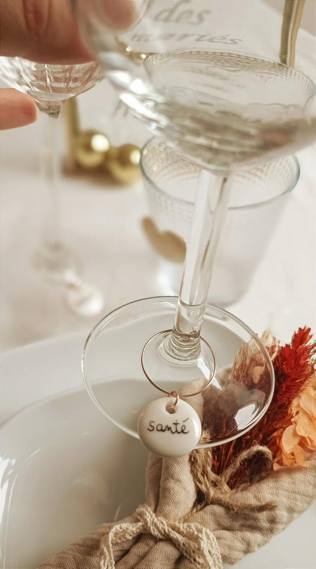 Bijou Drink pour pied de verre SUR COMMANDE