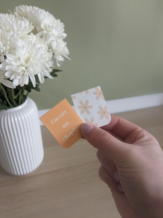 Marque-pages aimanté Chapitre Fleurs roses