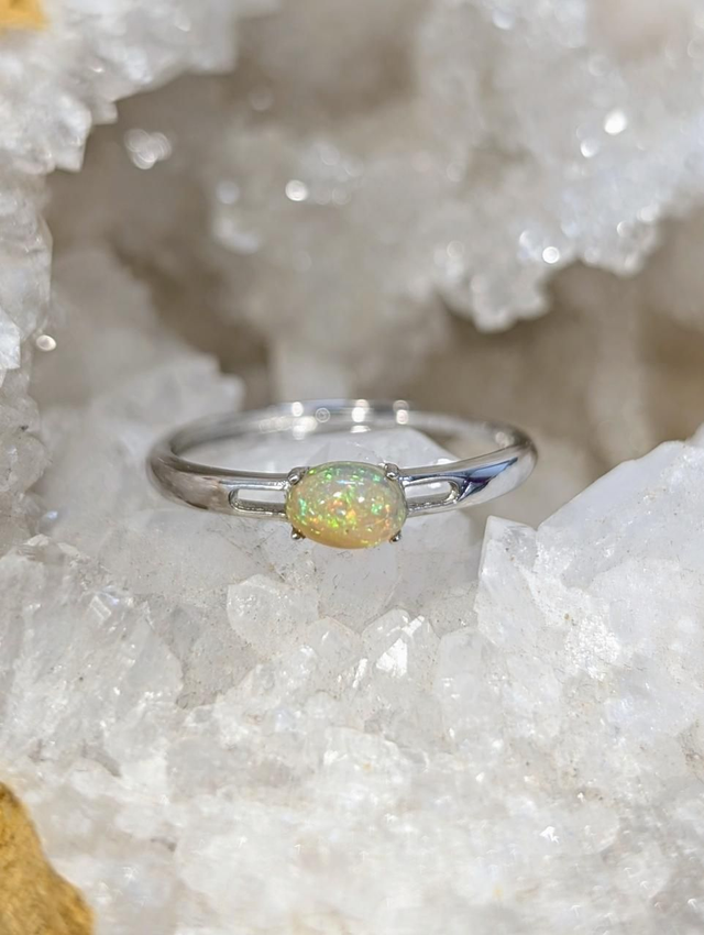 Bague Opale Éthiopienne 