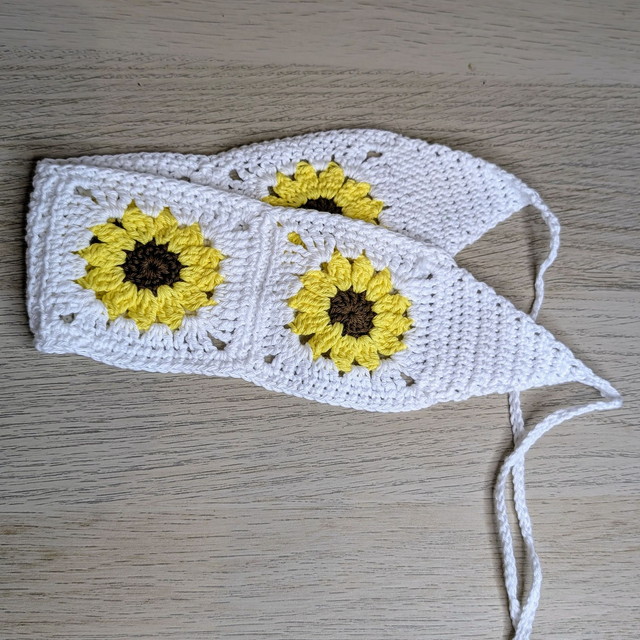 Bandana granny square motif Tournesol 🌻