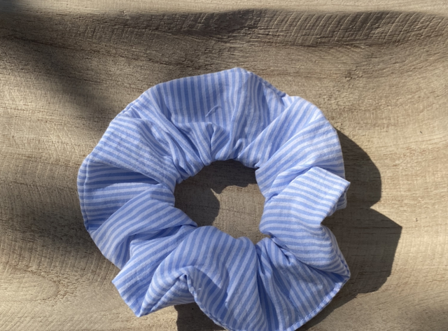 Chouchou rayé bleu