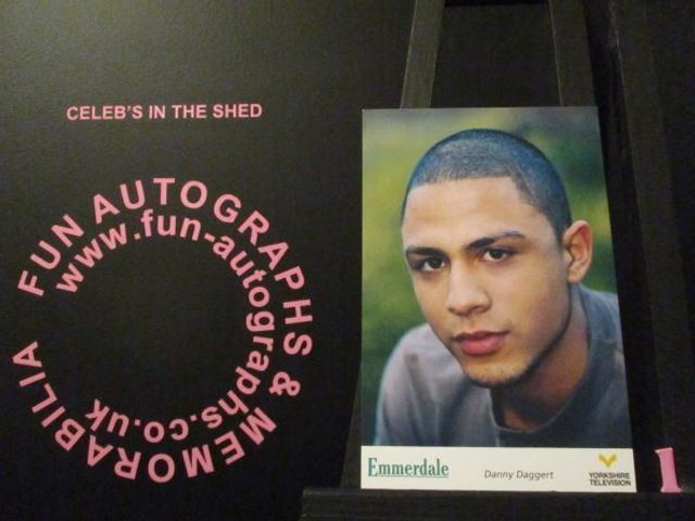 Cleveland Campbell (Danny Daggert) Original Emmerdale Yellow Tv Logo Cast Card (1)