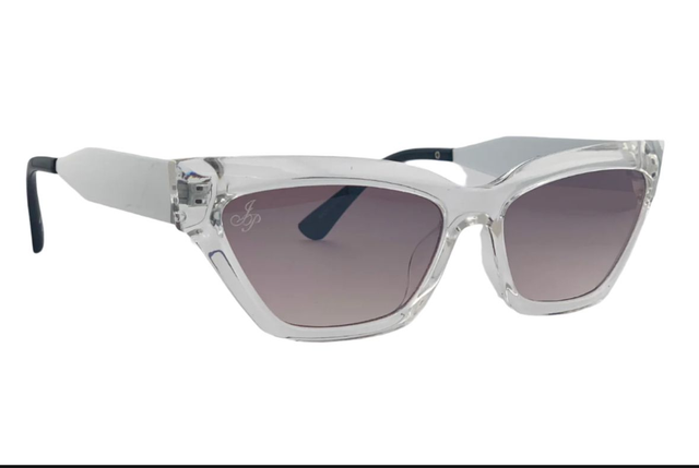 Clear Cat Eye sunglasses with Grey Lens