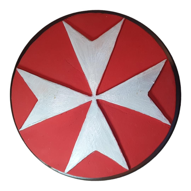 Maltese cross, on wooden base, size 22 cm