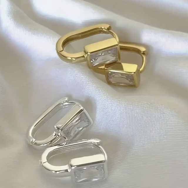 Rectangle Zirconia hoops