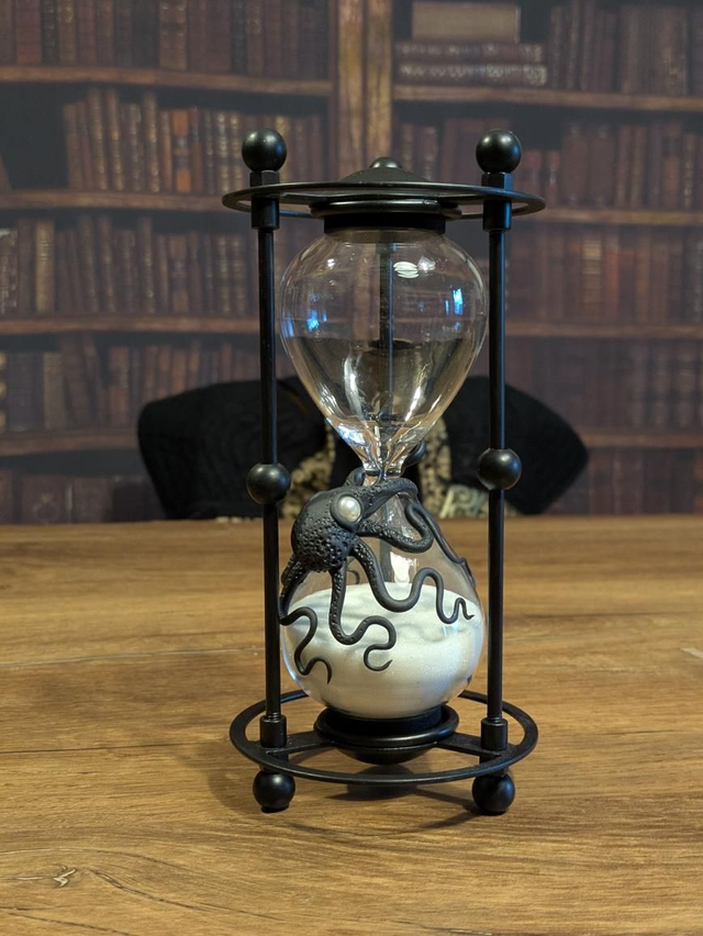 Sablier noir sable blanc 15 min 19.5 x 9.3 cm