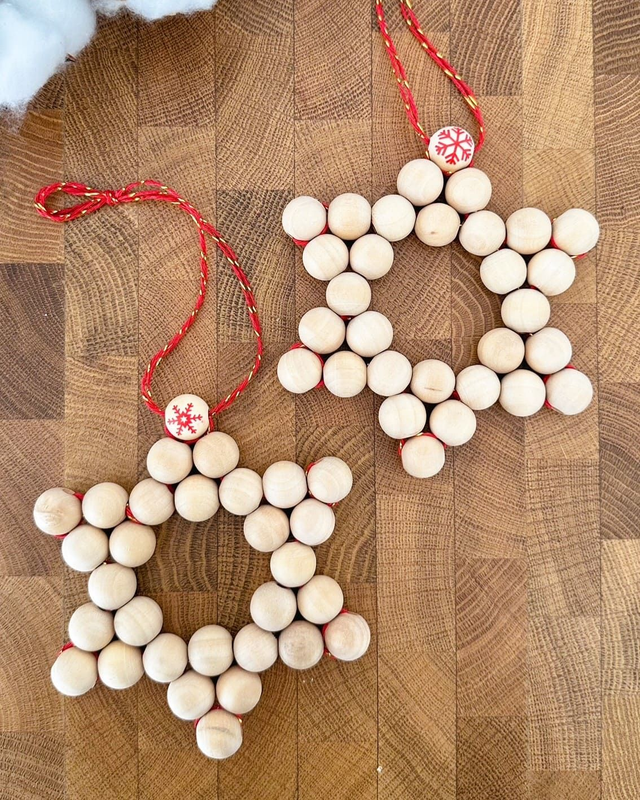 Ma belle étoile, suspension en perles en bois