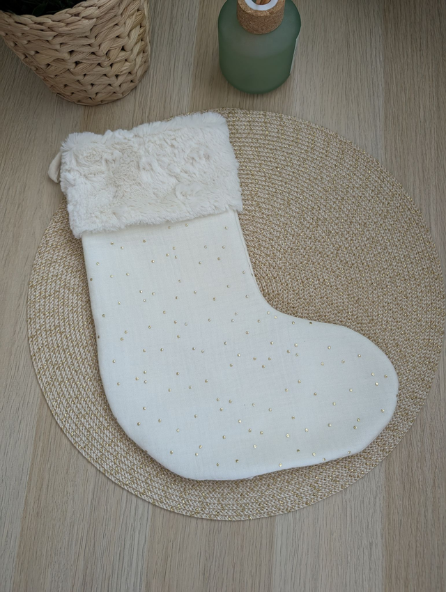 Chaussette de Noël écru personnalisable 