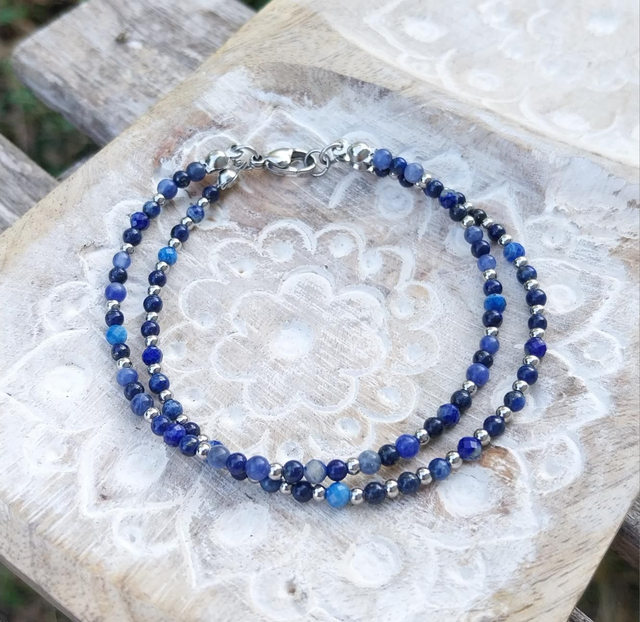 Bracelet double en Lapis-Lazuli 