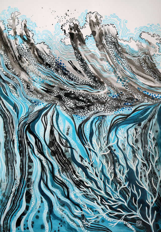 Le bonheur est dans la posidonie / Collection Minä &amp; Meri / A5, A4, A3, A2 print