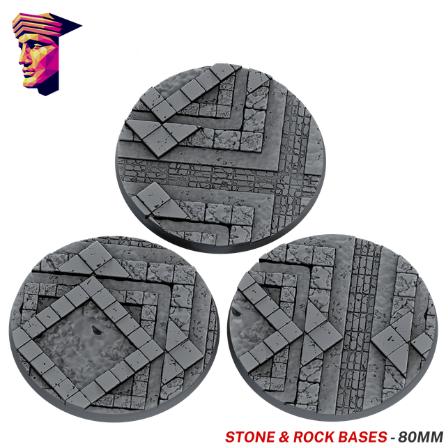 Stone &amp; Rock Scenic Bases – 80mm x3