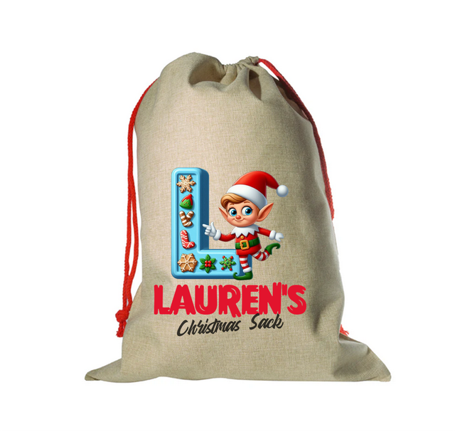 Christmas Santa Sack - Naughty Elf