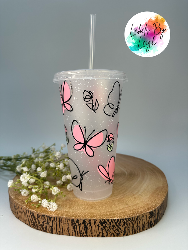Beautiful Butterfly cold cup