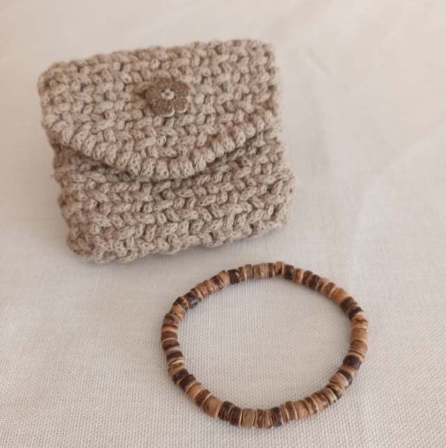 Porte-monnaie macramé coco