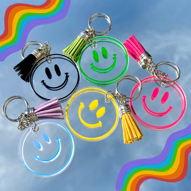 Porte clés rond Smiley