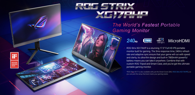 Asus ROG Strix XG17AGPE portabel Full HD IPS gamingmonitor