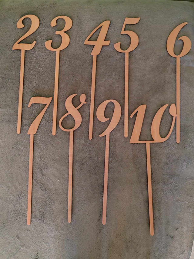 Numéro de table sur pic