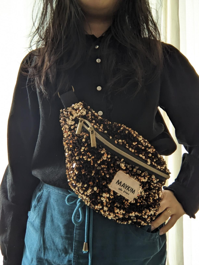 Sac banane sequins dorés