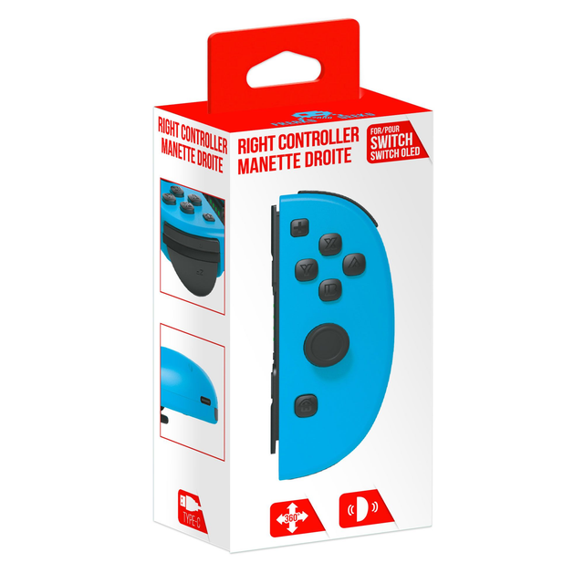 Manette type Joy-Con Droit Bleu Turquoise