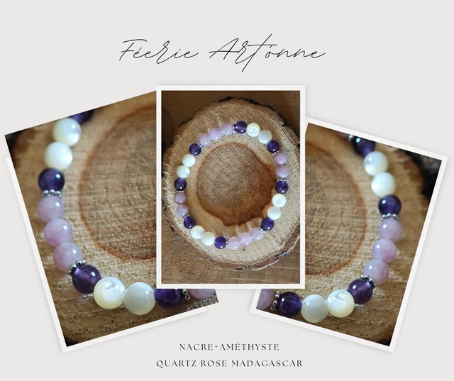 Nacre ~ Améthyste ~ Quartz rose Madagascar 