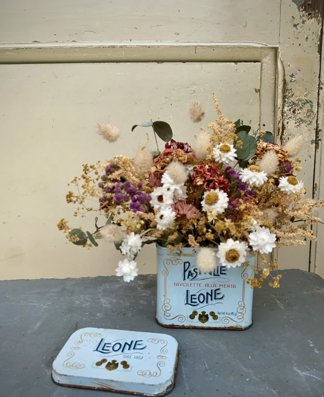 Italian Candy Dried Flower Tin