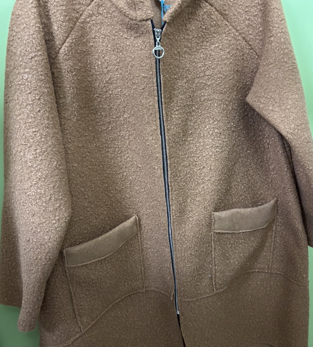 Made In Italy - Beige Coat with Zip & Pockets - 778