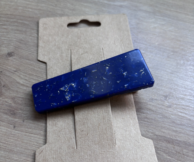 Blue and gold hair clip 
