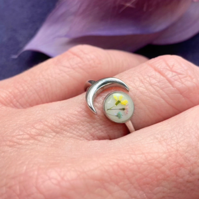 Ring moon • justerbar • 925 sterlingsølv • Luna
