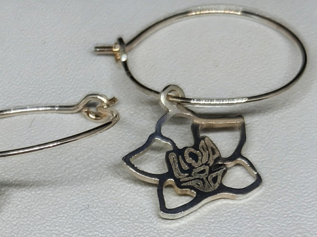 Orchid Sterling silver 20mm wire hoop earrings