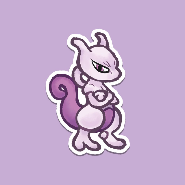 Mewtwo vinyl sticker