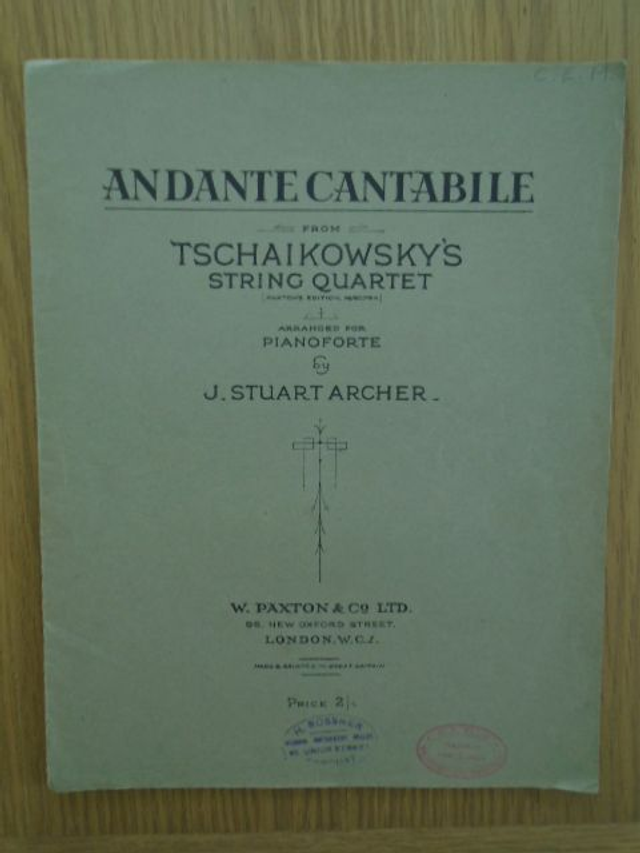 Andante Cantabile from Tschaikowsky's String Quartet for pianoforte