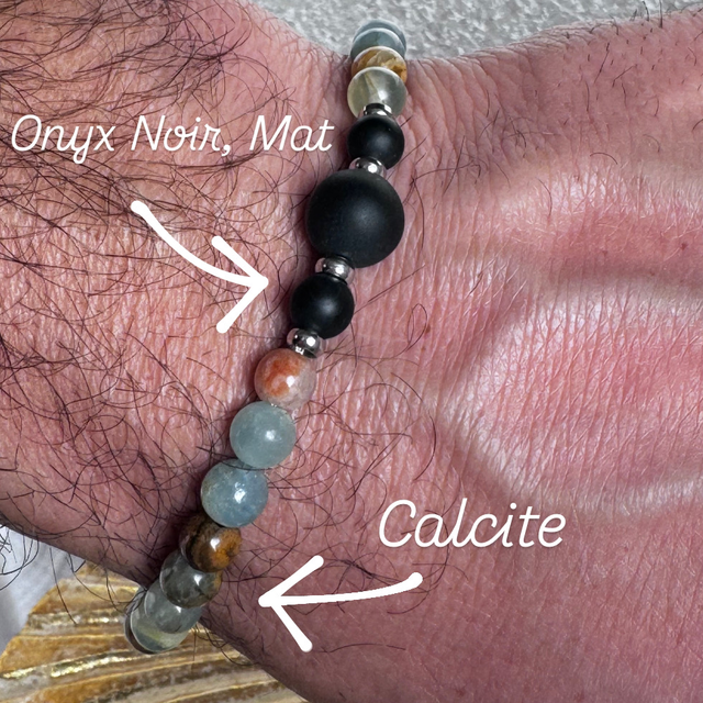 Bracelet homme en pierres naturelles. 