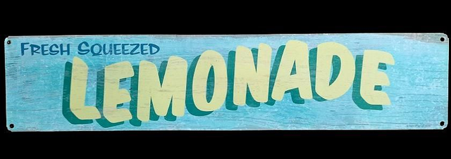 Plaque métal tôle épaisse grand format/ Limonade/ aspect vintage/ occasion T.B.E