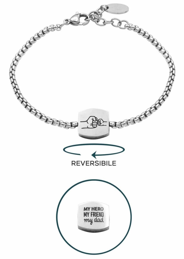 Bracciale reversibile in acciaio festa del papà for you jewels