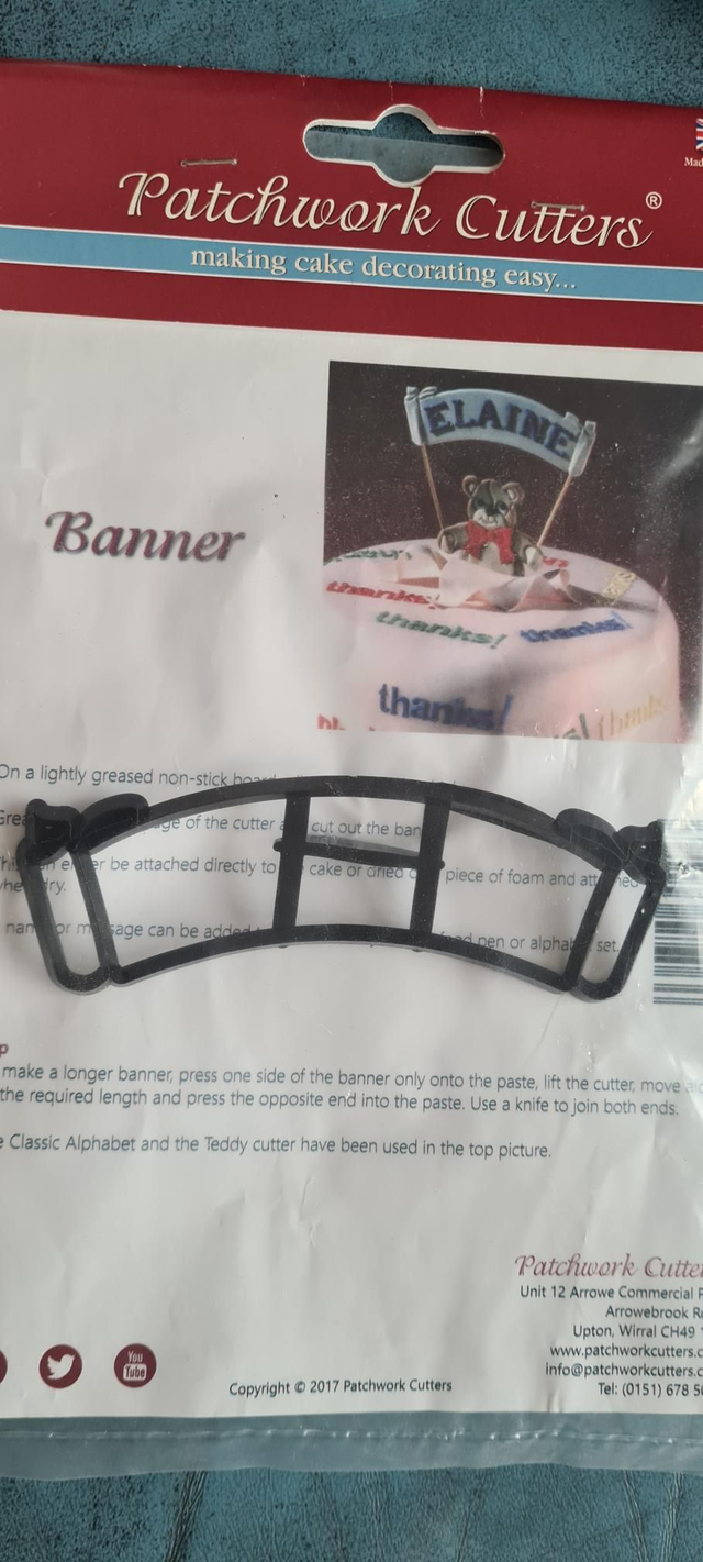 Patchwork Cutters Marion Frost Banner cake decorating