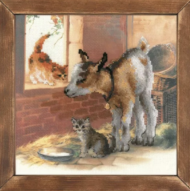 RIOLIS Goat and Kittens Embellished Kits Kit