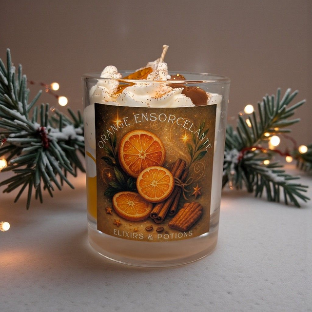 Bougie parfumée gourmande "Orange Ensorcelante" (orange cannelle)
