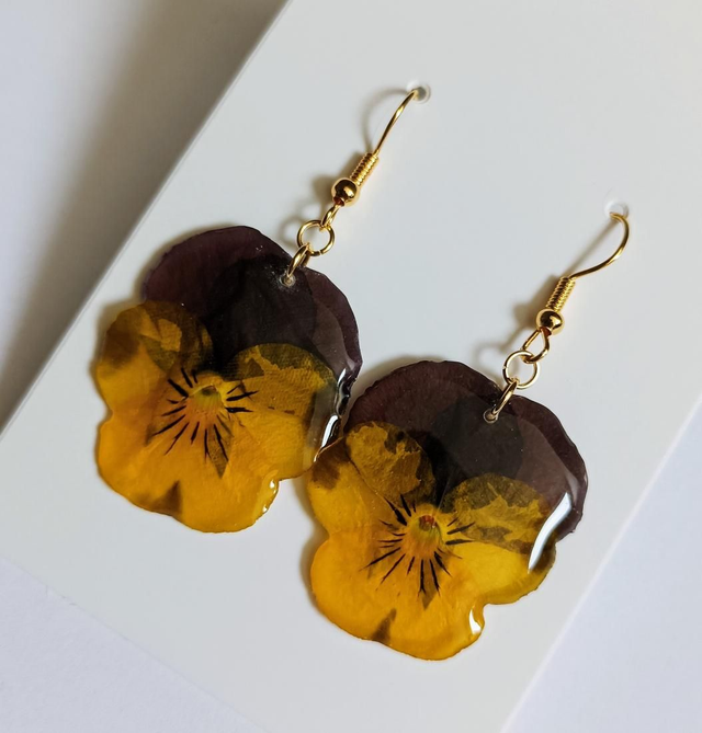 Boucles d&#039;oreilles Pensée 