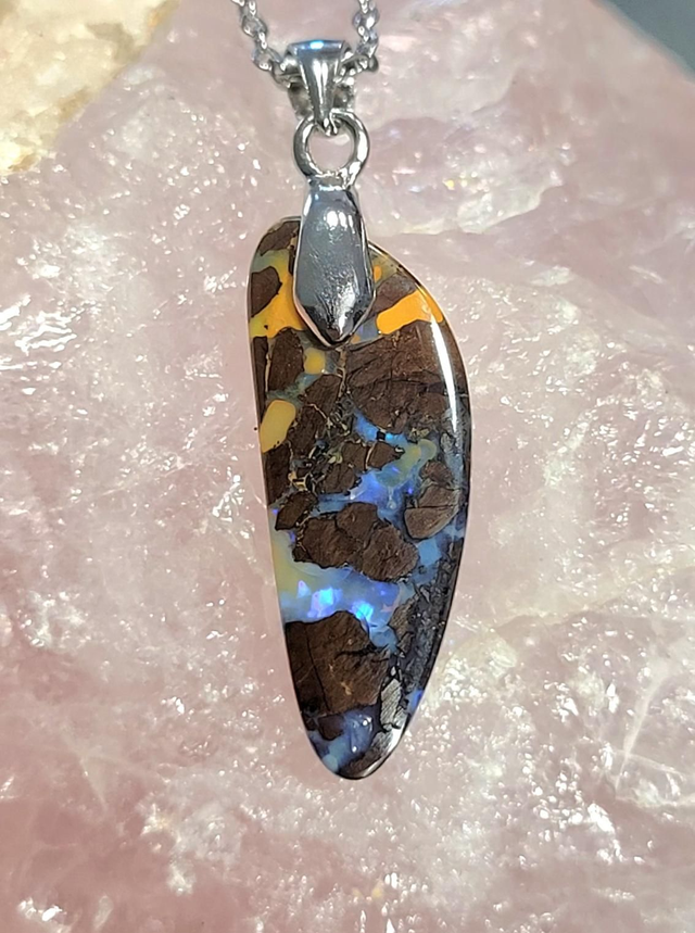 Pendentif Opale Boulder double face