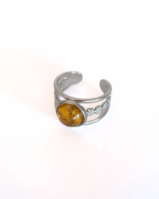 Bague fleurie Eclat d'ambre | BA042