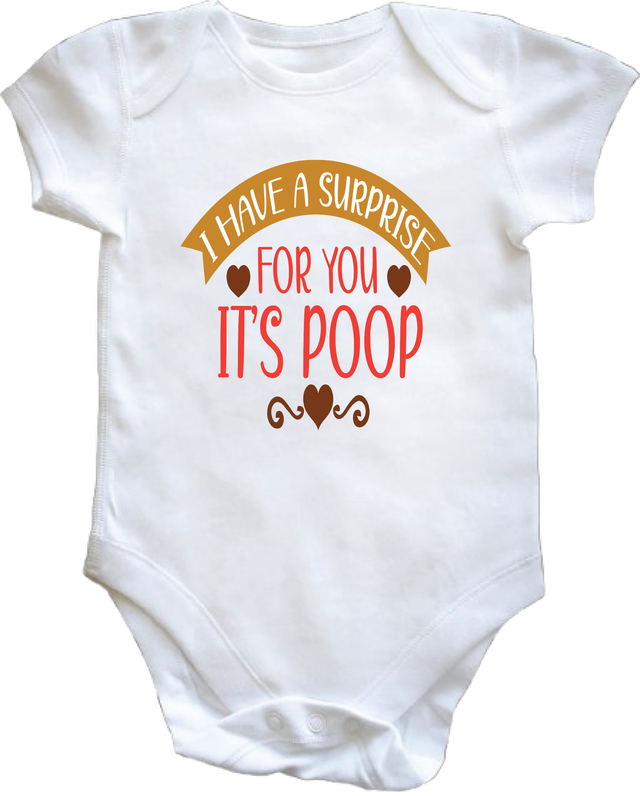 I HAVE A SURPRISE FOR YOU - VEST 0–3 Month Baby Vest – White | Adroit Baby