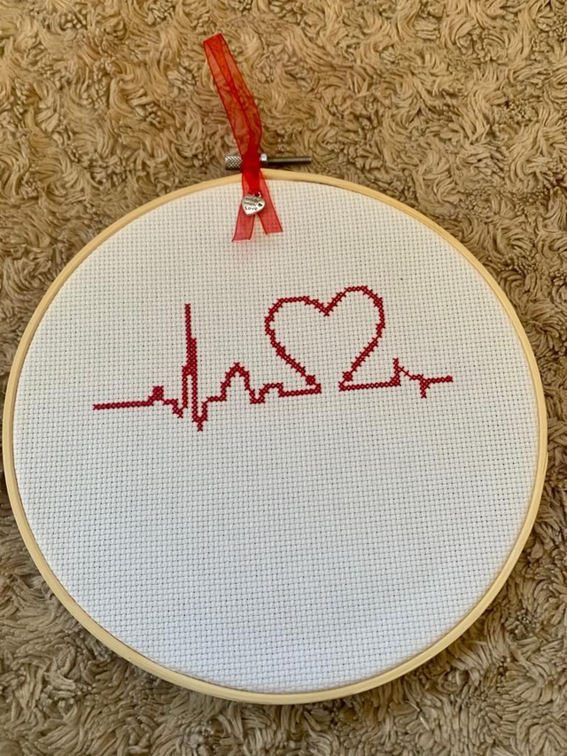 Beating Heart Hoop Wall Hanging
